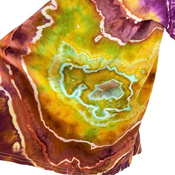 Handmade Geode Tie Dye Shirt Mens Size 2XL Unisex XXL Tee Tshirt Cotton Crewneck - Picture 5 of 8